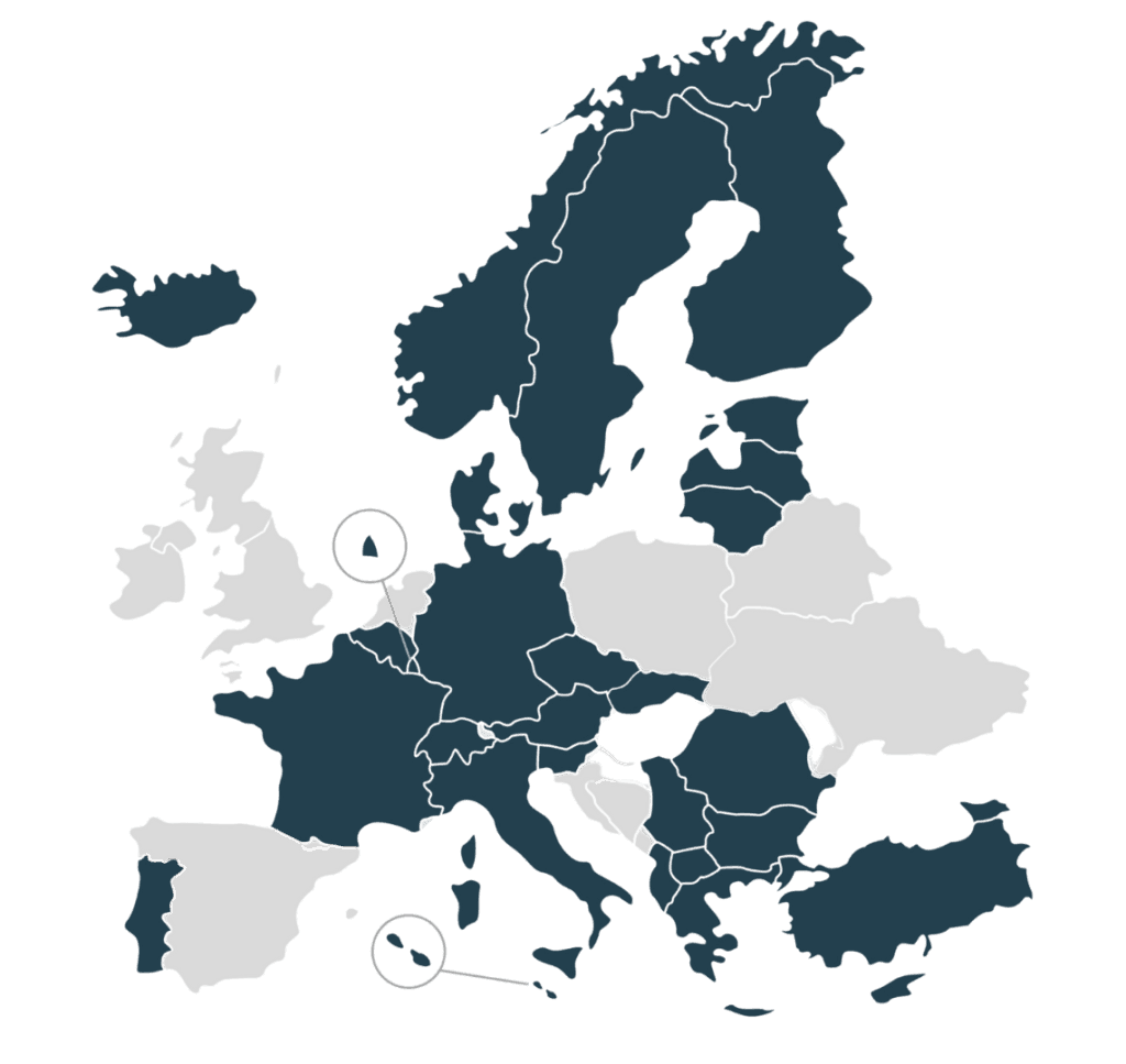 Mappa del network europeo JA Alumni